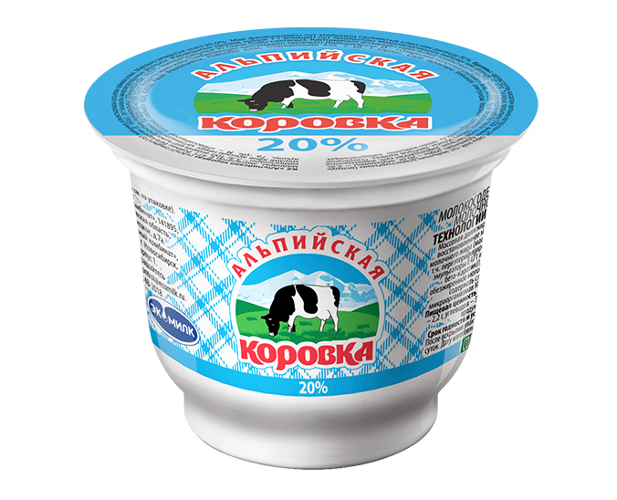 Sour cream product "Alpiiskaya korovka"