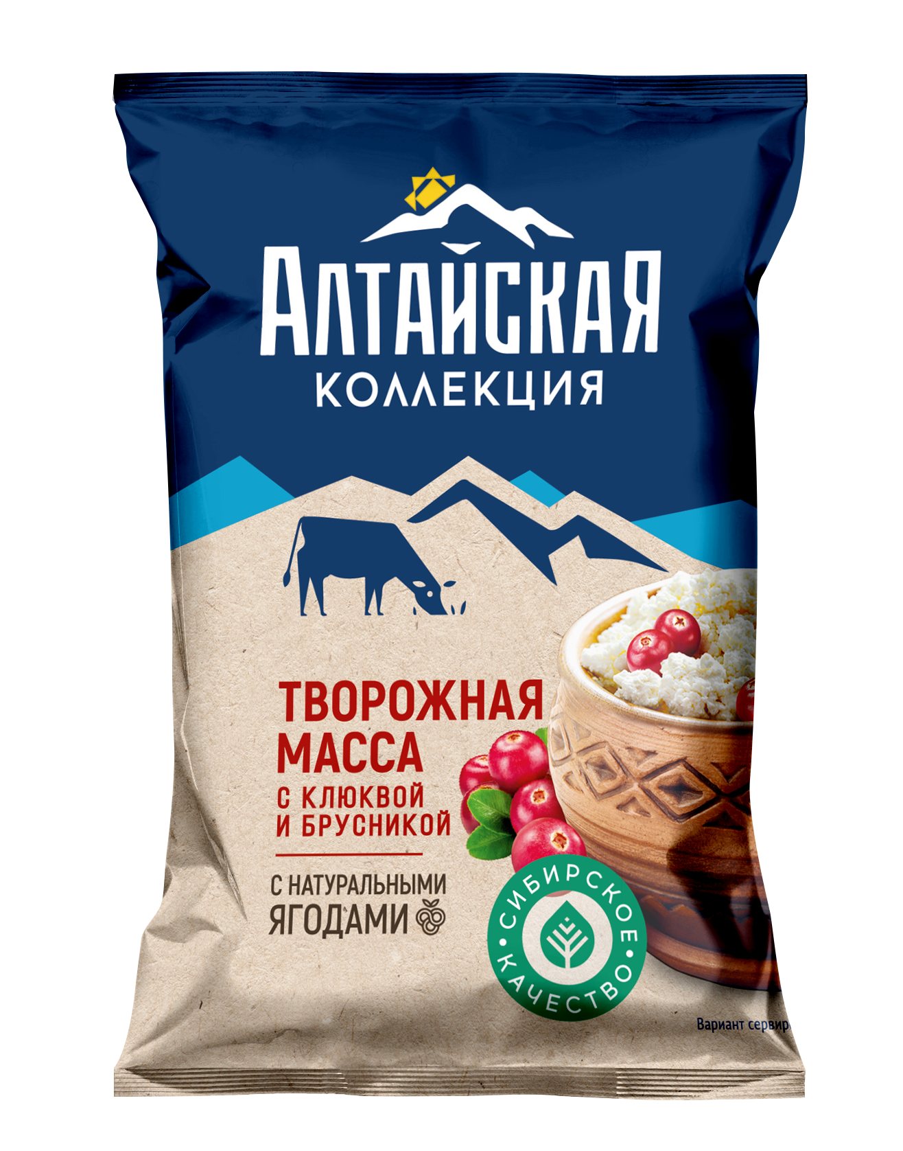 Творожная масса с клюквой и брусникой